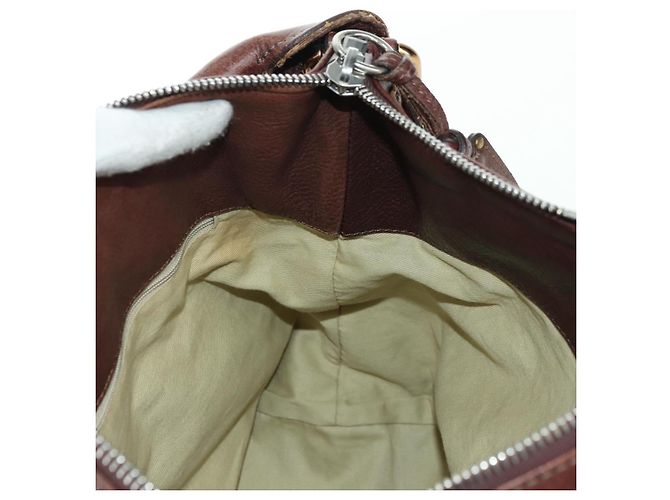 Chloé Chloe Paddington Shoulder Bag Leather Brown Gold Silver - vista 24