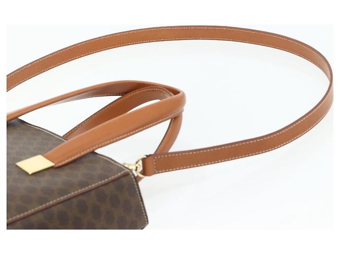 Céline CELINE Macadam Canvas Hand Bag PVC Leather 2way Brown Gold - vista 15
