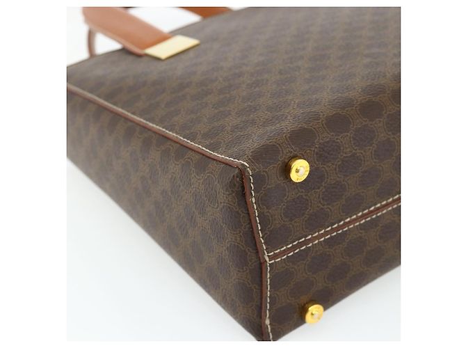 Céline CELINE Macadam Canvas Hand Bag PVC Leather 2way Brown Gold - vista 16