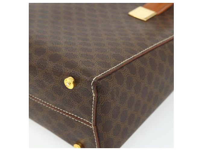 Céline CELINE Macadam Canvas Hand Bag PVC Leather 2way Brown Gold - vista 17