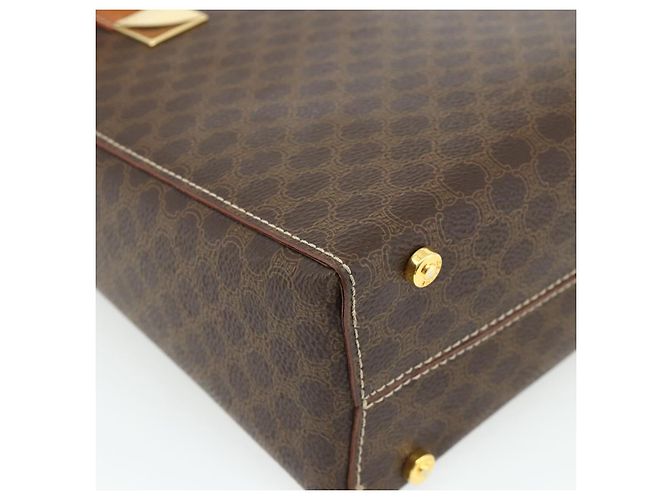 Céline CELINE Macadam Canvas Hand Bag PVC Leather 2way Brown Gold - vista 18