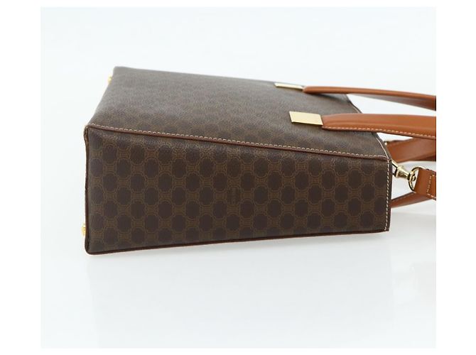 Céline CELINE Macadam Canvas Hand Bag PVC Leather 2way Brown Gold - vista 4