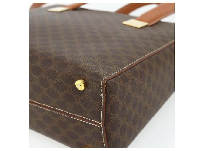 Céline CELINE Macadam Canvas Hand Bag PVC Leather 2way Brown Gold - vista 9