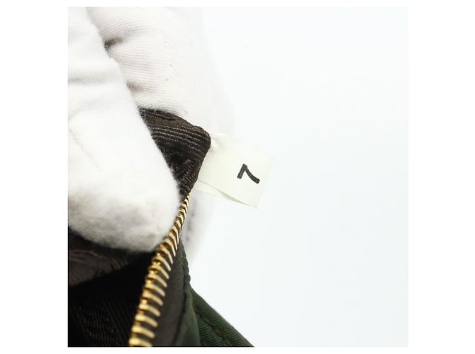 PRADA Chain Tote Bag Nylon Leather Green Gold - vista 12