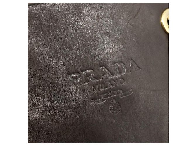 PRADA Chain Tote Bag Nylon Leather Green Gold - vista 19