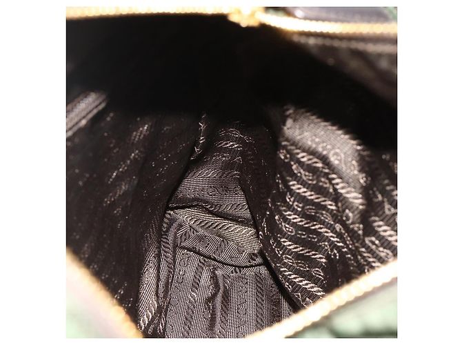PRADA Chain Tote Bag Nylon Leather Green Gold - vista 21