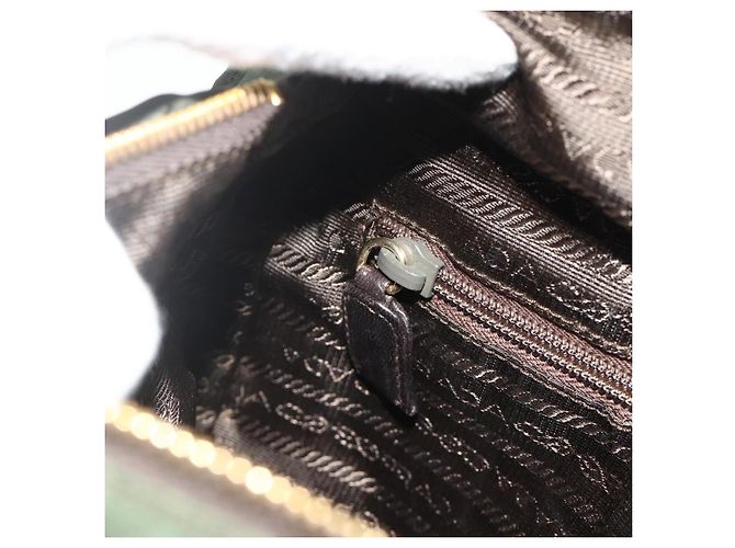 PRADA Chain Tote Bag Nylon Leather Green Gold - vista 23