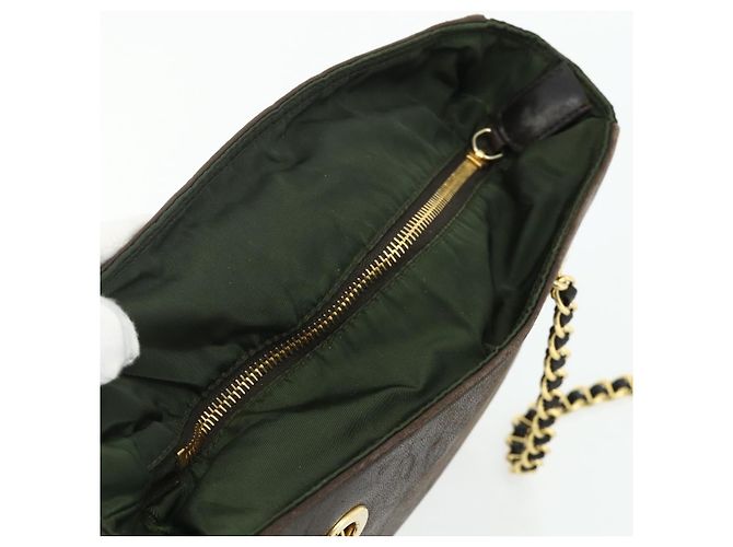 PRADA Chain Tote Bag Nylon Leather Green Gold - vista 6