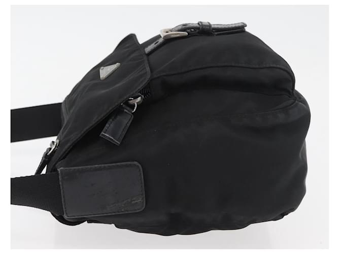 PRADA Shoulder Bag Nylon Black Silver - vista 4