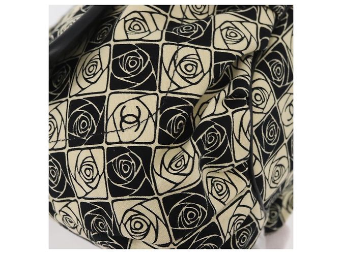 CHANEL Camelia Tote Bag Canvas Black Silver CC - vista 15