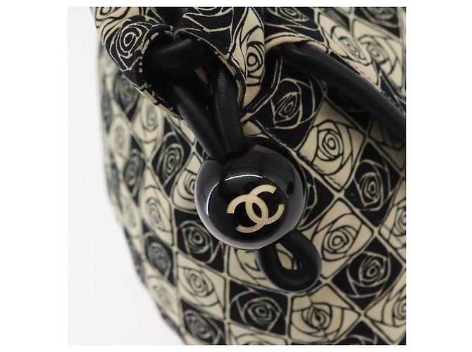 CHANEL Camelia Tote Bag Canvas Black Silver CC - vista 19