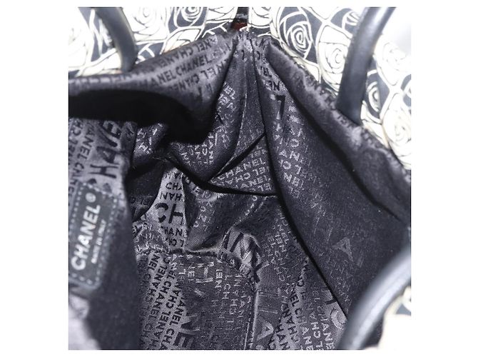 CHANEL Camelia Tote Bag Canvas Black Silver CC - vista 21
