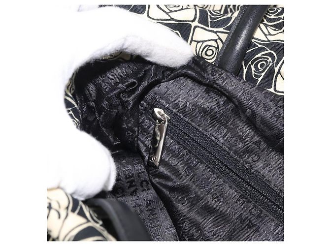 CHANEL Camelia Tote Bag Canvas Black Silver CC - vista 23