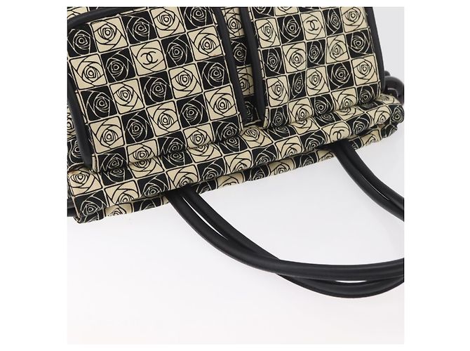 CHANEL Camelia Tote Bag Canvas Black Silver CC - vista 7