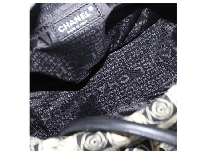 CHANEL Camelia Tote Bag Canvas Black Silver CC - vista 9
