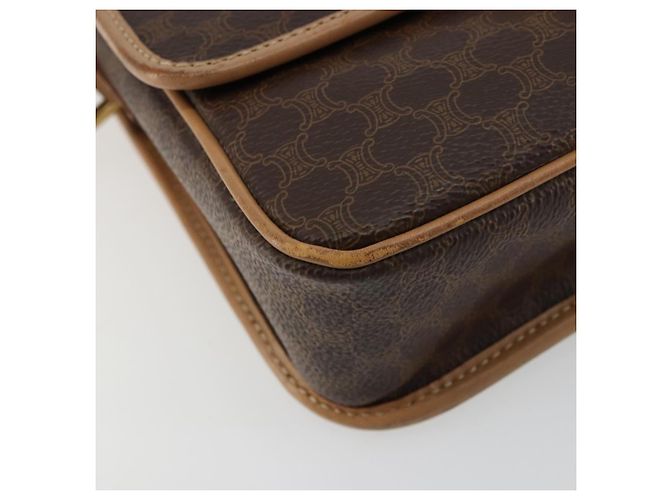 Céline CELINE Macadam Canvas Shoulder Bag PVC Leather Brown Gold - vista 11