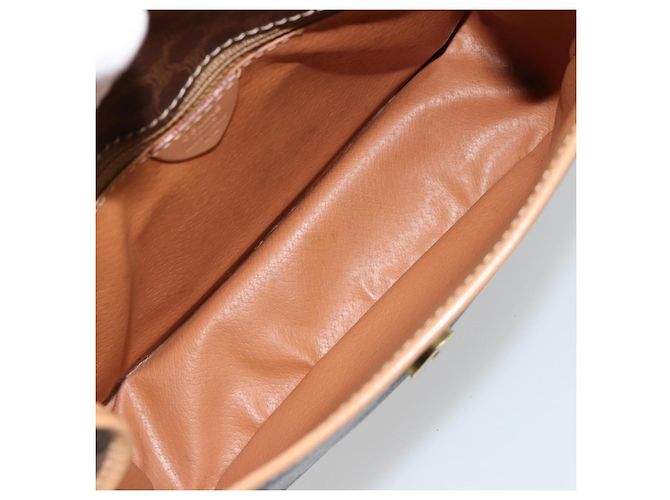Céline CELINE Macadam Canvas Shoulder Bag PVC Leather Brown Gold - vista 17