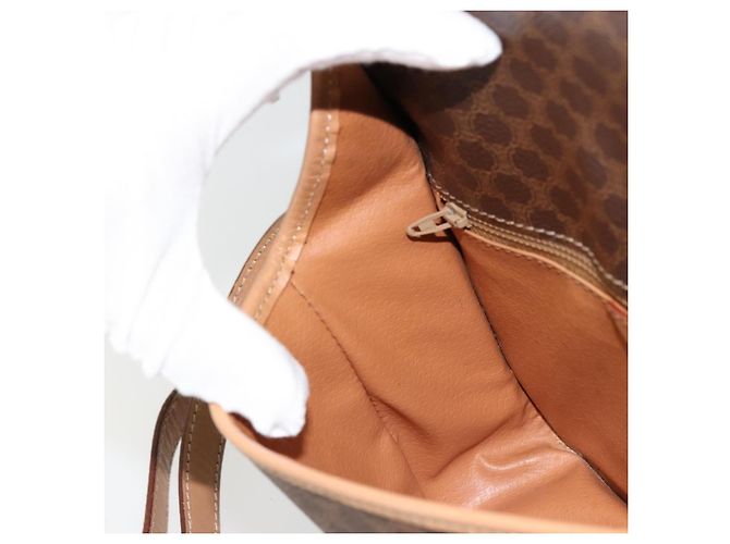 Céline CELINE Macadam Canvas Shoulder Bag PVC Leather Brown Gold - vista 19