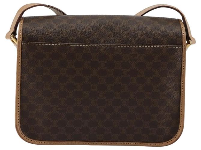 Céline CELINE Macadam Canvas Shoulder Bag PVC Leather Brown Gold - vista 3