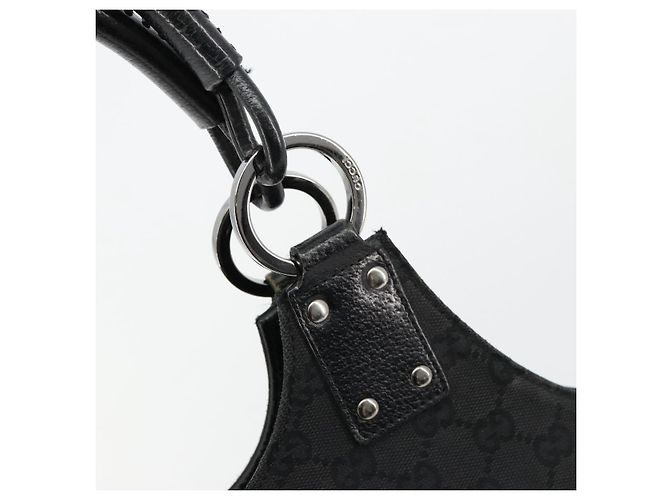 GUCCI GG Canvas Hand Bag Black Silver 132260 - vista 14