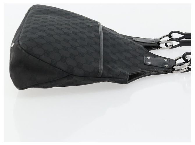 GUCCI GG Canvas Hand Bag Black Silver 132260 - vista 4