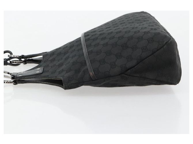 GUCCI GG Canvas Hand Bag Black Silver 132260 - vista 5