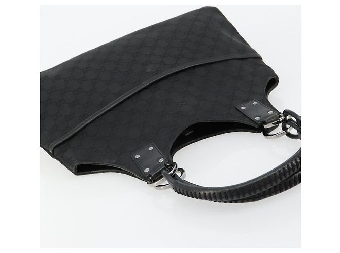 GUCCI GG Canvas Hand Bag Black Silver 132260 - vista 6