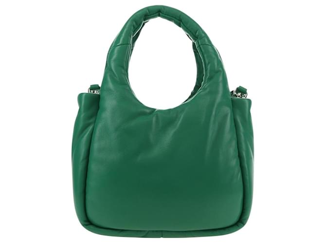 PRADA Hand Bag Leather 2way Green Silver - vista 2