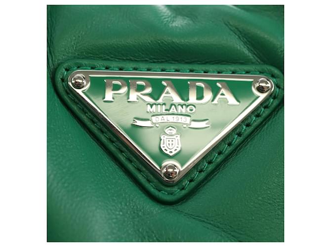 PRADA Hand Bag Leather 2way Green Silver - vista 20