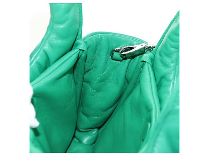 PRADA Hand Bag Leather 2way Green Silver - vista 22