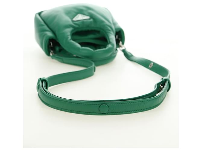 PRADA Hand Bag Leather 2way Green Silver - vista 8