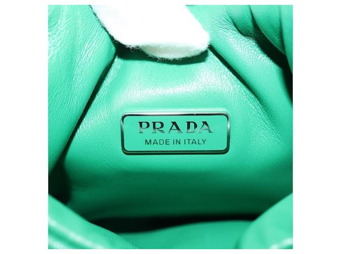 PRADA Hand Bag Leather 2way Green Silver - vista 9