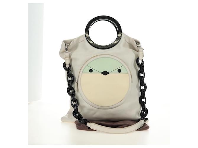 Céline CELINE Chain Shoulder Bag Leather 2way White Silver - vista 12