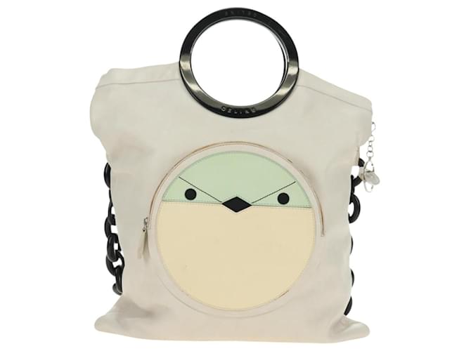 Céline CELINE Chain Shoulder Bag Leather 2way White Silver - vista 13