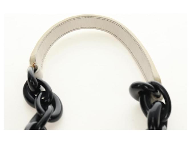 Céline CELINE Chain Shoulder Bag Leather 2way White Silver - vista 16