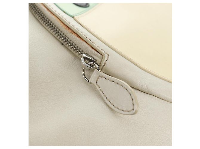 Céline CELINE Chain Shoulder Bag Leather 2way White Silver - vista 23