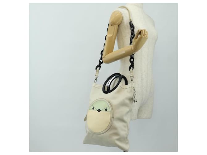Céline CELINE Chain Shoulder Bag Leather 2way White Silver - vista 31