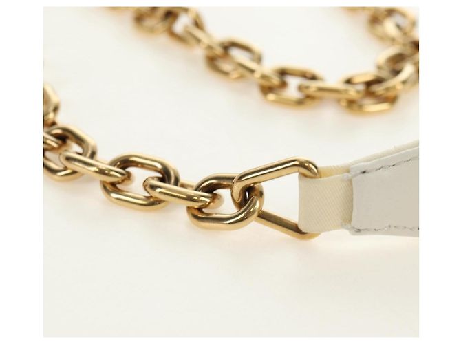 PRADA Chain Shoulder Bag Nylon White Gold - vista 14