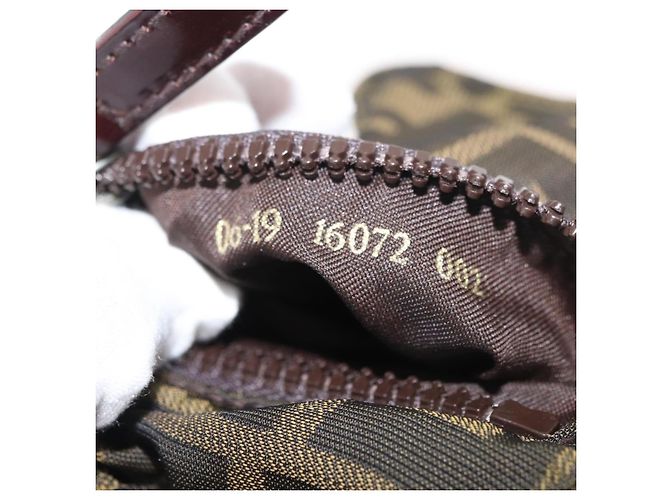 FENDI Zucca Canvas Shoulder Bag Black Brown - vista 12