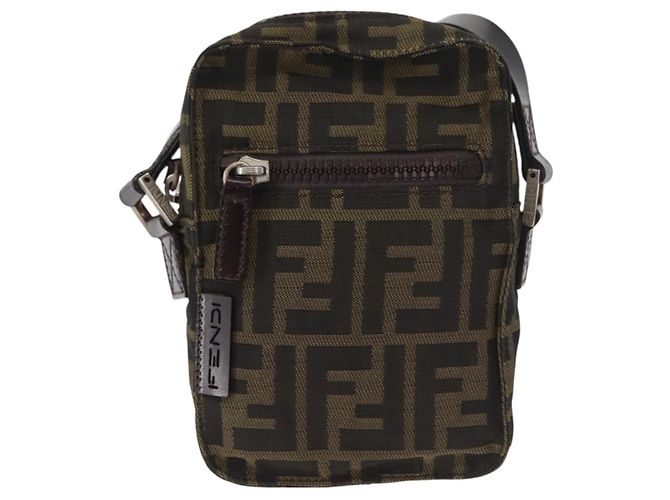 FENDI Zucca Canvas Shoulder Bag Black Brown - vista 13