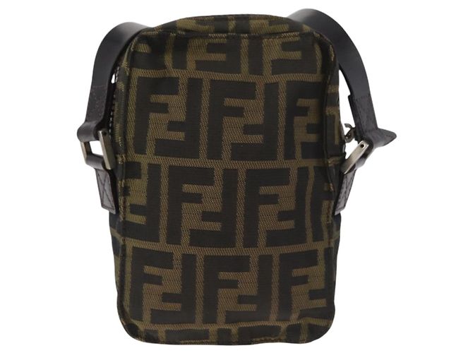 FENDI Zucca Canvas Shoulder Bag Black Brown - vista 2