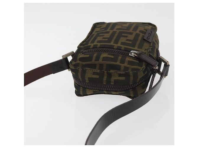 FENDI Zucca Canvas Shoulder Bag Black Brown - vista 6