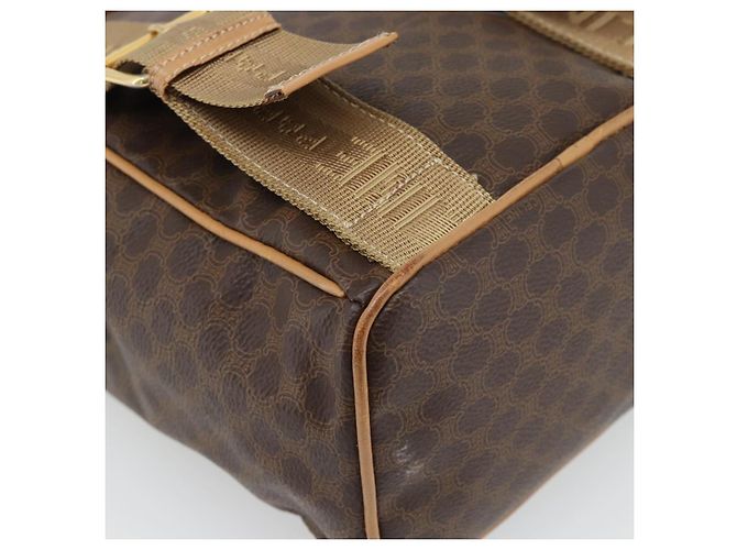 Céline CELINE Macadam Canvas Backpack PVC Leather Brown Gold - vista 10