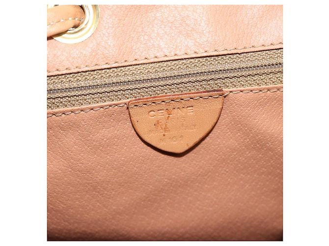 Céline CELINE Macadam Canvas Backpack PVC Leather Brown Gold - vista 12