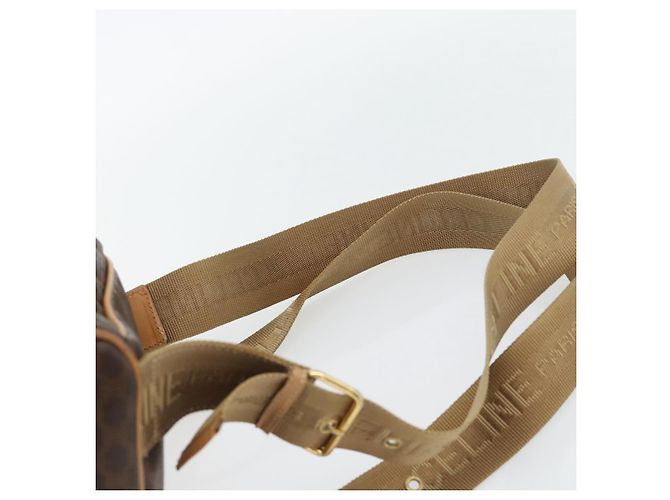 Céline CELINE Macadam Canvas Backpack PVC Leather Brown Gold - vista 14