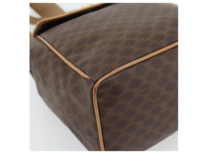 Céline CELINE Macadam Canvas Backpack PVC Leather Brown Gold - vista 16