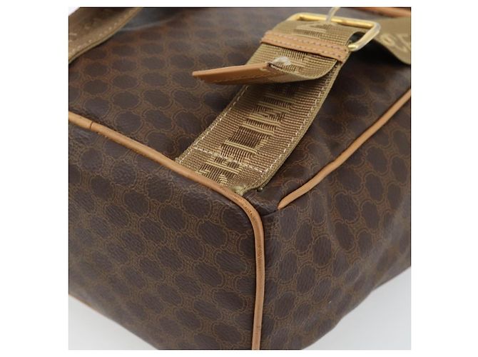 Céline CELINE Macadam Canvas Backpack PVC Leather Brown Gold - vista 17