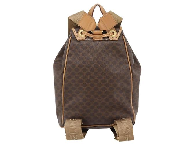 Céline CELINE Macadam Canvas Backpack PVC Leather Brown Gold - vista 2