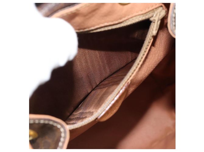 Céline CELINE Macadam Canvas Backpack PVC Leather Brown Gold - vista 22