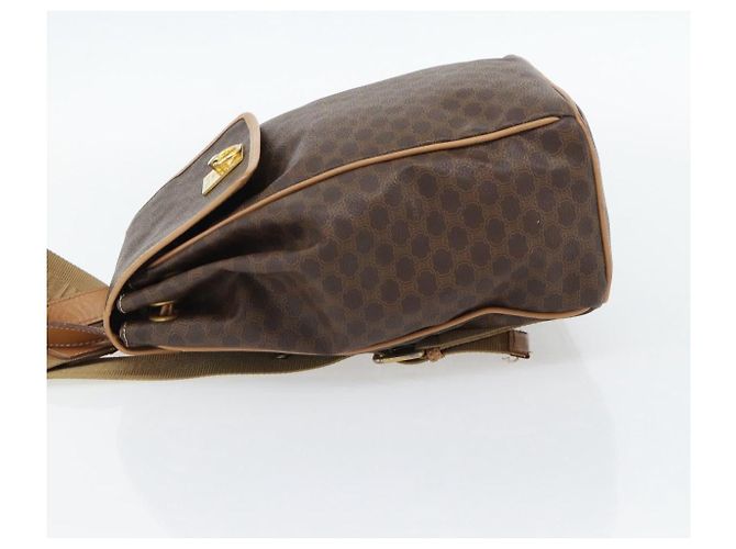Céline CELINE Macadam Canvas Backpack PVC Leather Brown Gold - vista 3
